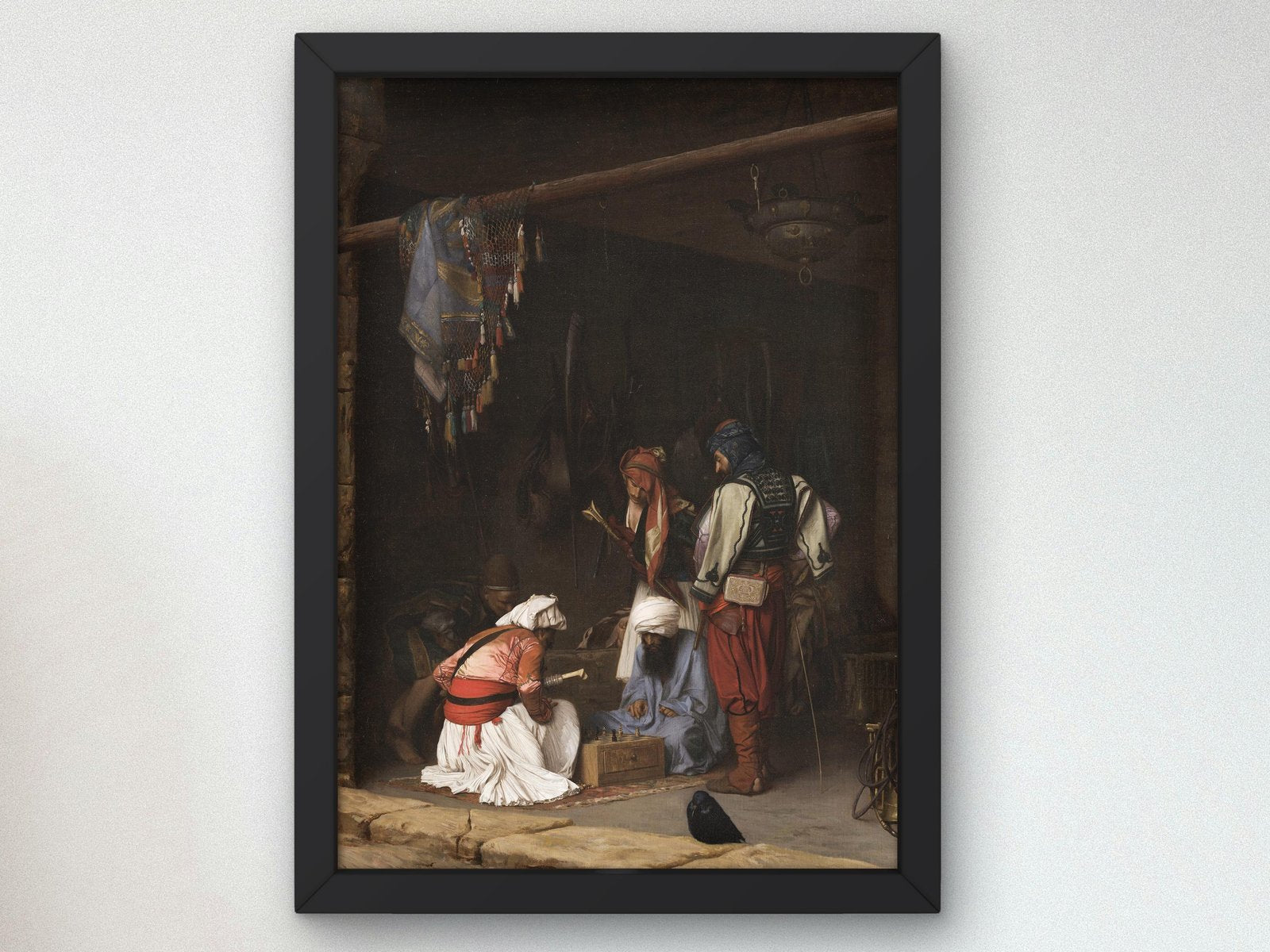Turkish Bashi-bazouk Mercenary Soldiers Playing Chess by Jean-Léon Gérôme, 1870, Orientalism, fine art print