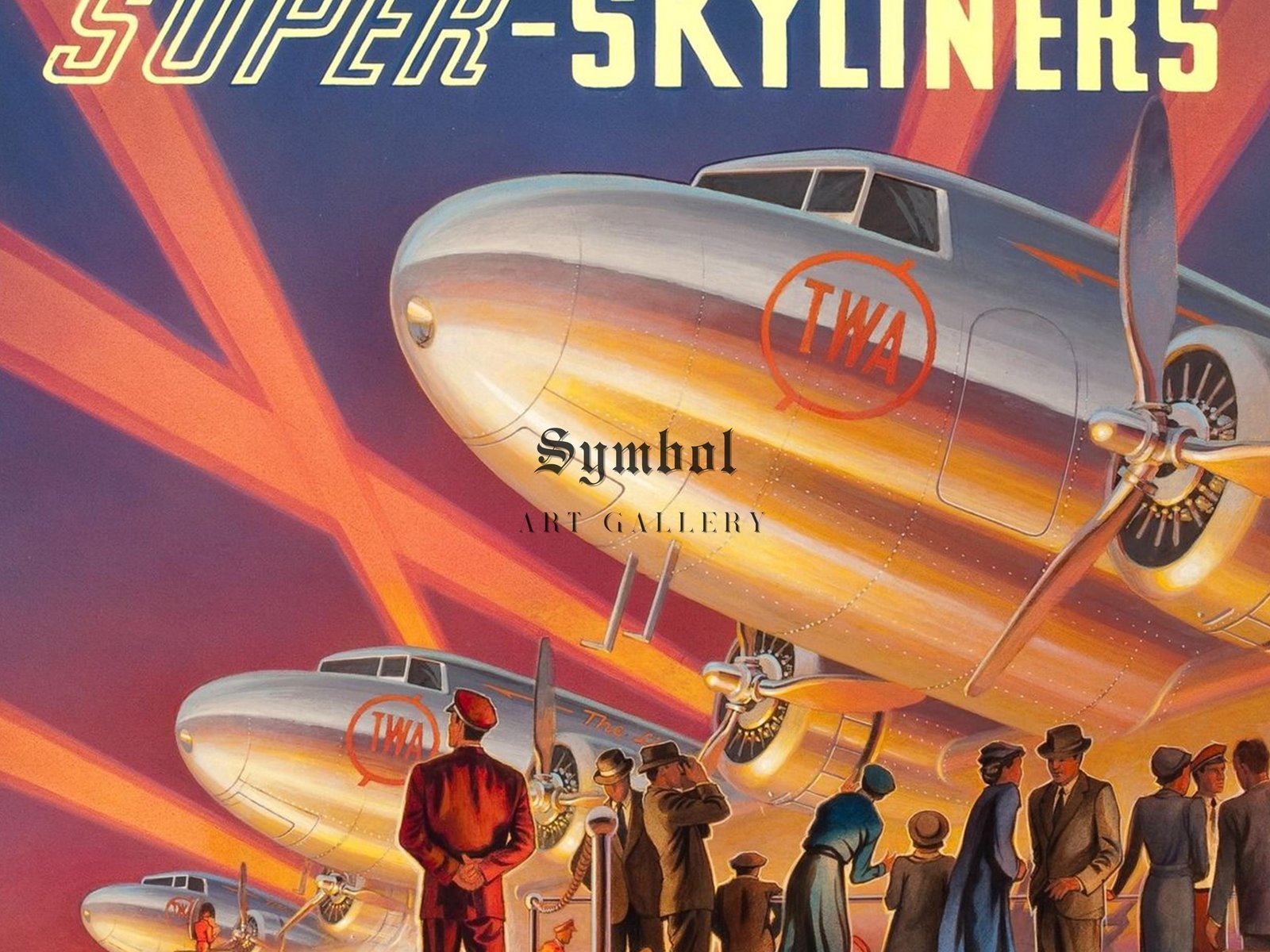 TWA Super-Skyliners advertisement, 1950, Vintage Ads and Posters, fine art print