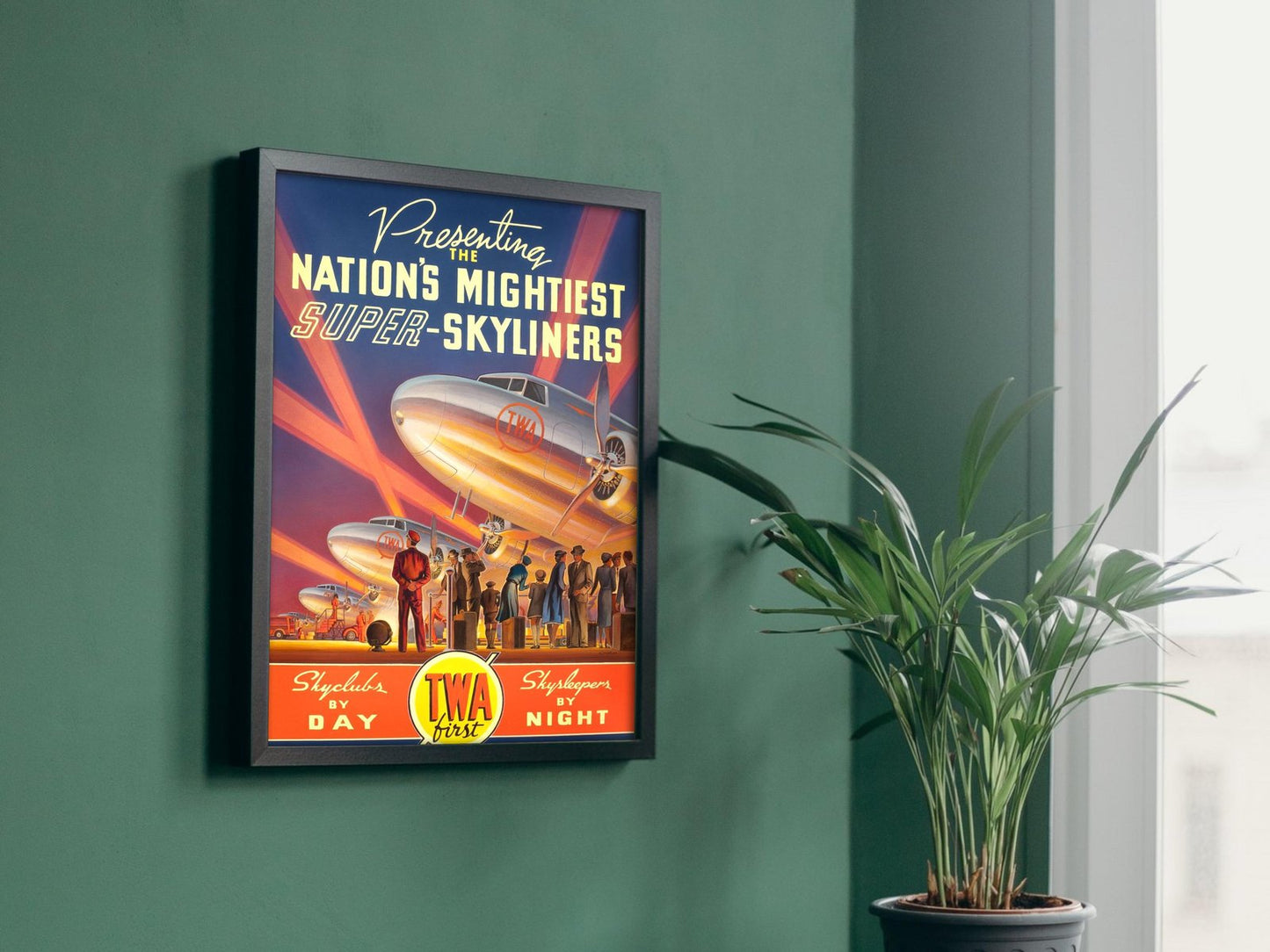 TWA Super-Skyliners advertisement, 1950, Vintage Ads and Posters, fine art print