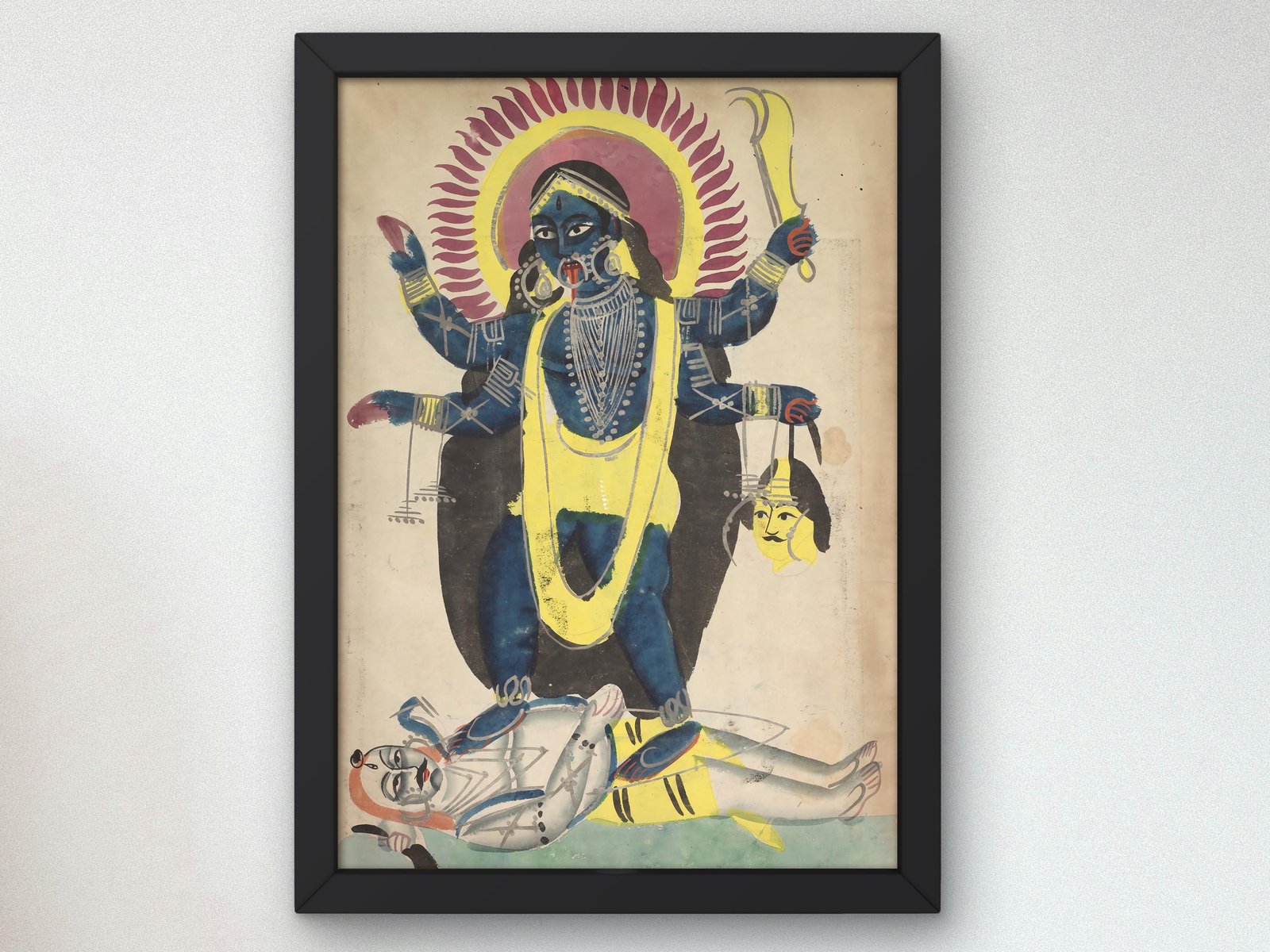 Two Aspects of Kali by Japanese Artist, 1890, Japanese Woodblock Prints, fine art print