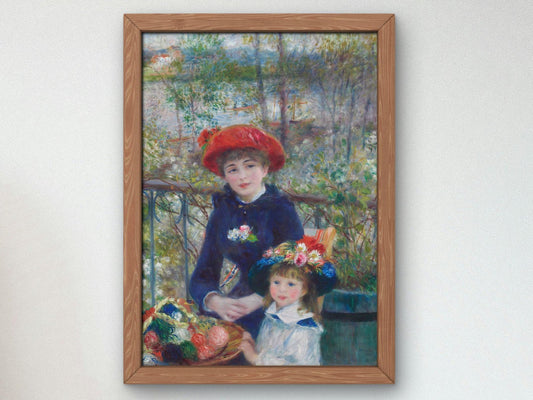 Two Sisters on the Terrace by Pierre Auguste Renoir, 1881, Impressionism, fine art print