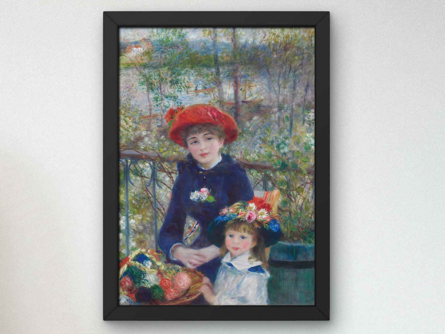 Two Sisters on the Terrace by Pierre Auguste Renoir, 1881, Impressionism, fine art print