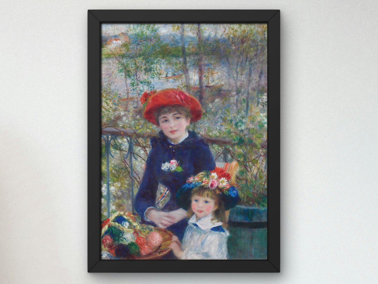 Two Sisters on the Terrace by Pierre Auguste Renoir, 1881, Impressionism, fine art print