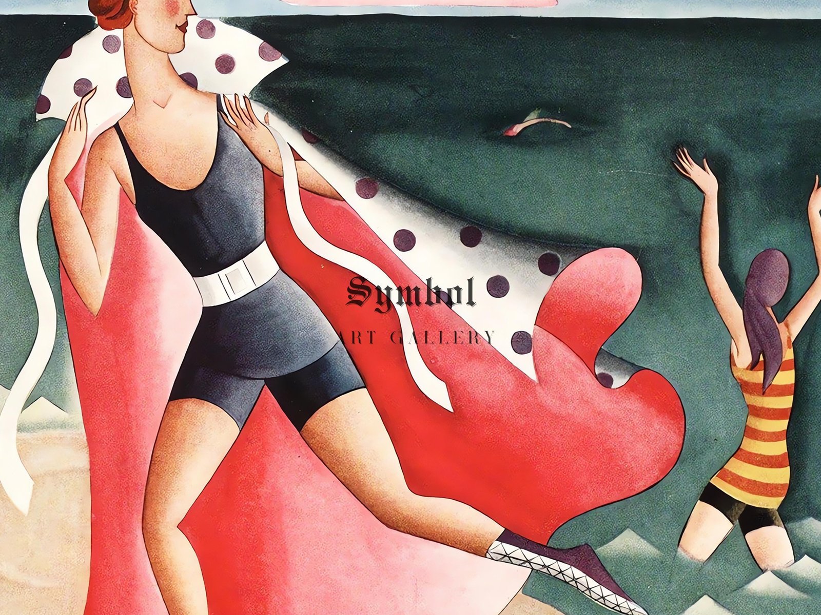 Two Women at the Beach by Miguel Covarrubias, 1925, Art Deco and American Modernism, fine art print