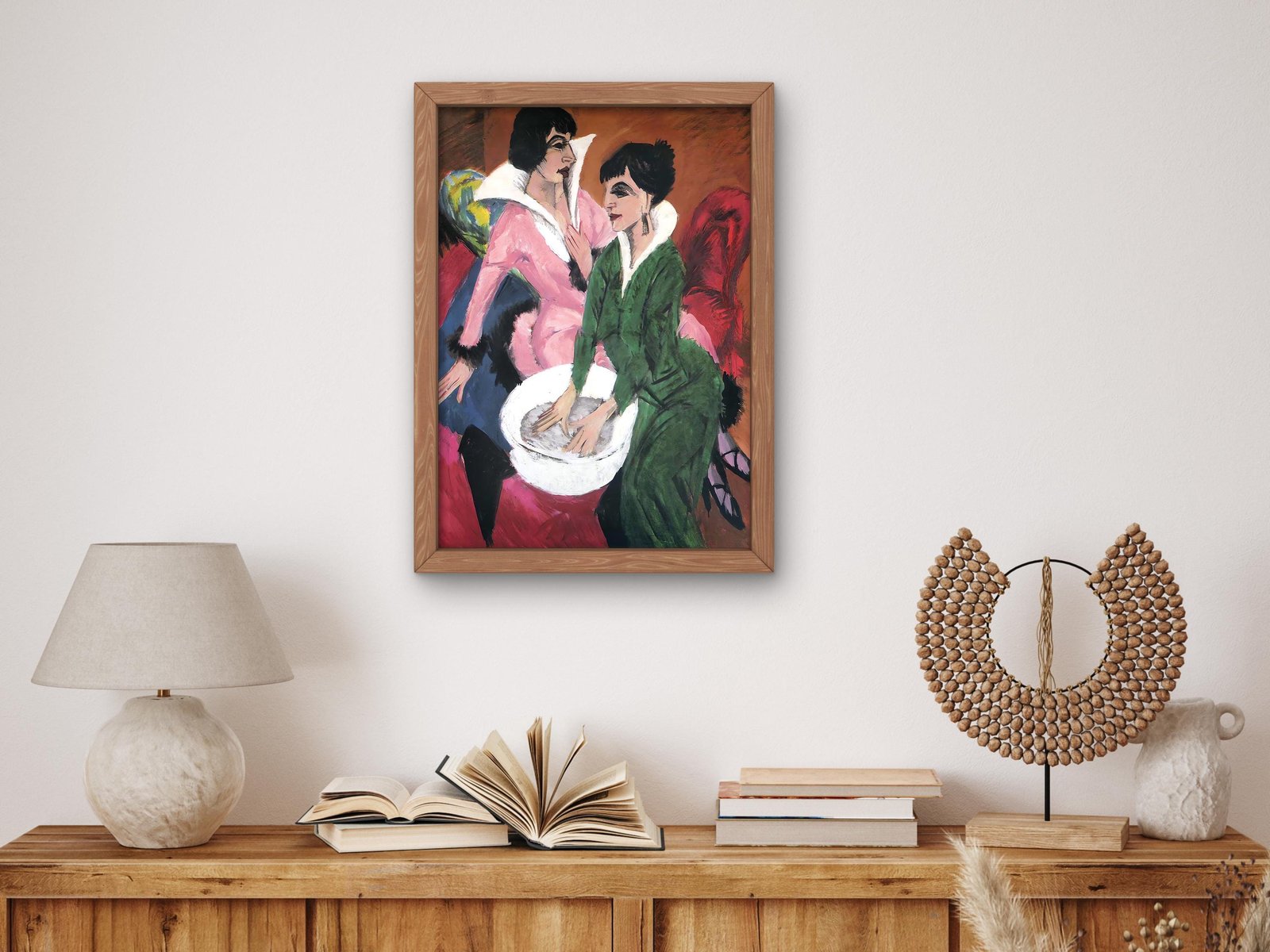Two Women with Sink by Ernst Ludwig Kirchner, 1921, Expressionism and Fauvism, fine art print