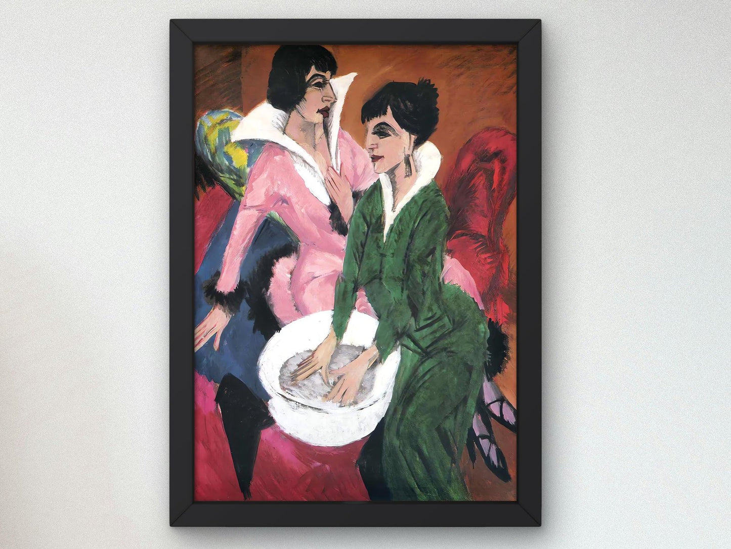 Two Women with Sink by Ernst Ludwig Kirchner, 1921, Expressionism and Fauvism, fine art print