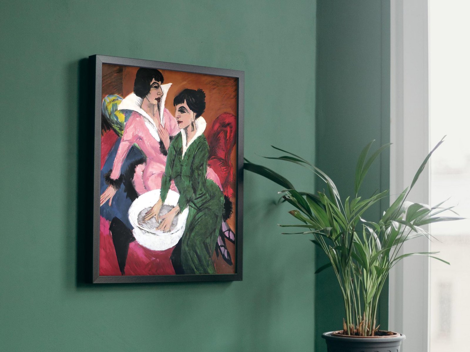 Two Women with Sink by Ernst Ludwig Kirchner, 1921, Expressionism and Fauvism, fine art print
