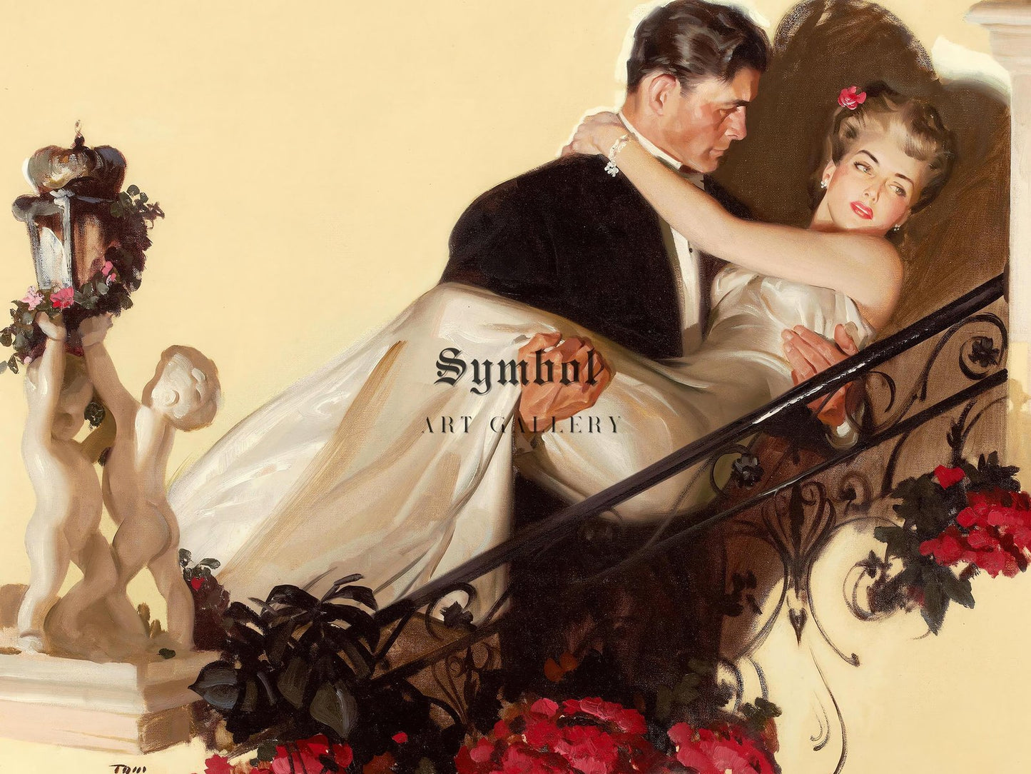 Up the Staircase by Tom Lovell, 1942, Realism and Naturalism, fine art print