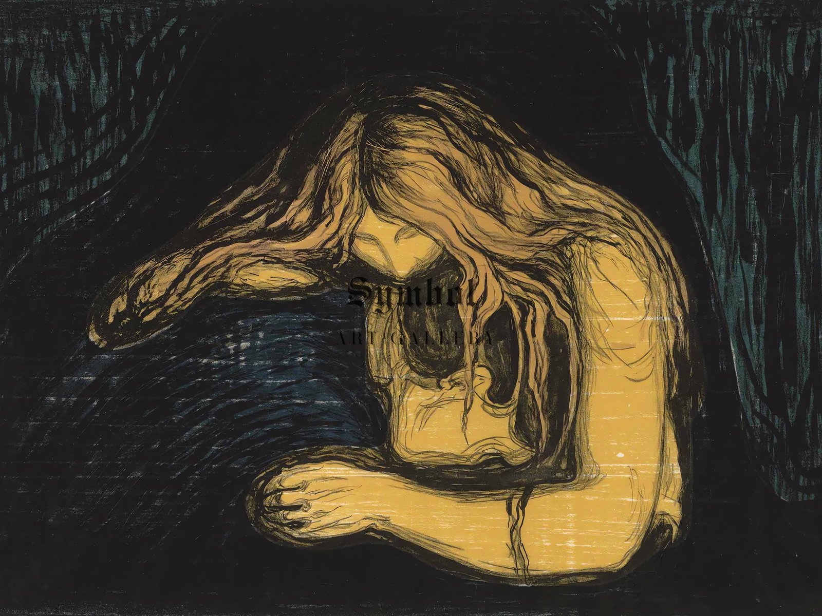 Vampire II by Edvard Munch, 1902, Expressionism, fine art reproduction print