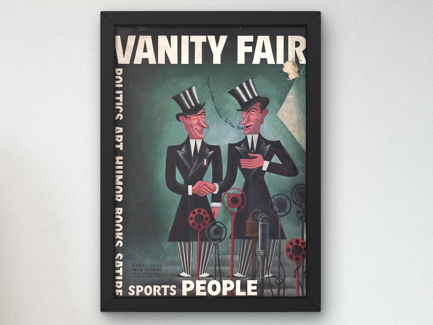 Vanity Fair April 1932 magazine cover, Art Deco and American Modernism, fine art print