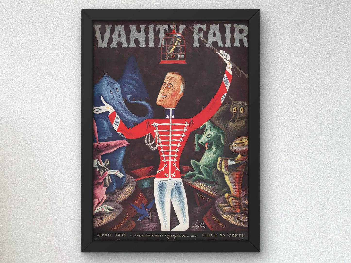 Vanity Fair April 1935 magazine cover, Art Deco and American Modernism, fine art print