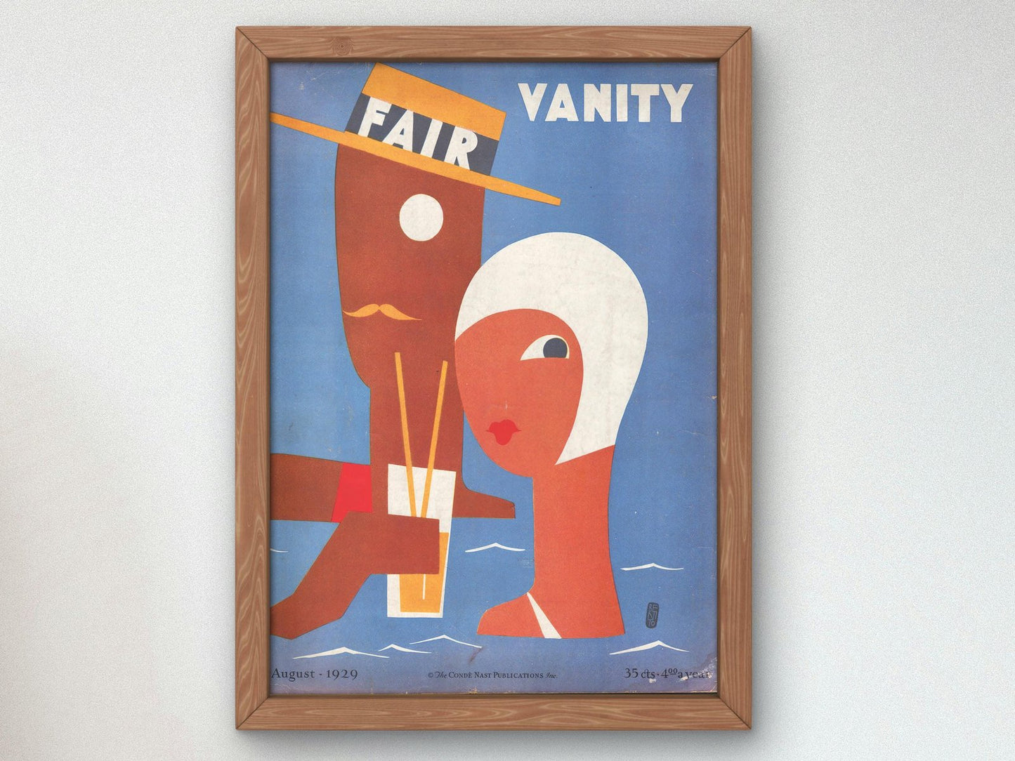 Vanity Fair August 1929 magazine cover, Art Deco and American Modernism, fine art print