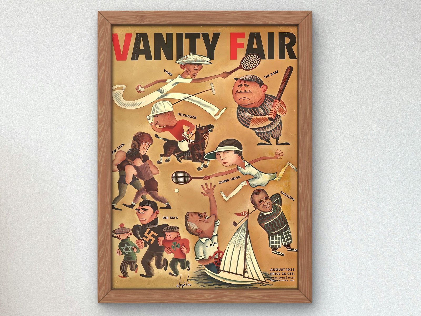 Vanity Fair August 1933 magazine cover, Art Deco and American Modernism, fine art print