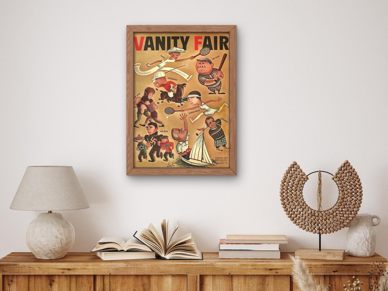 Vanity Fair August 1933 magazine cover, Art Deco and American Modernism, fine art print