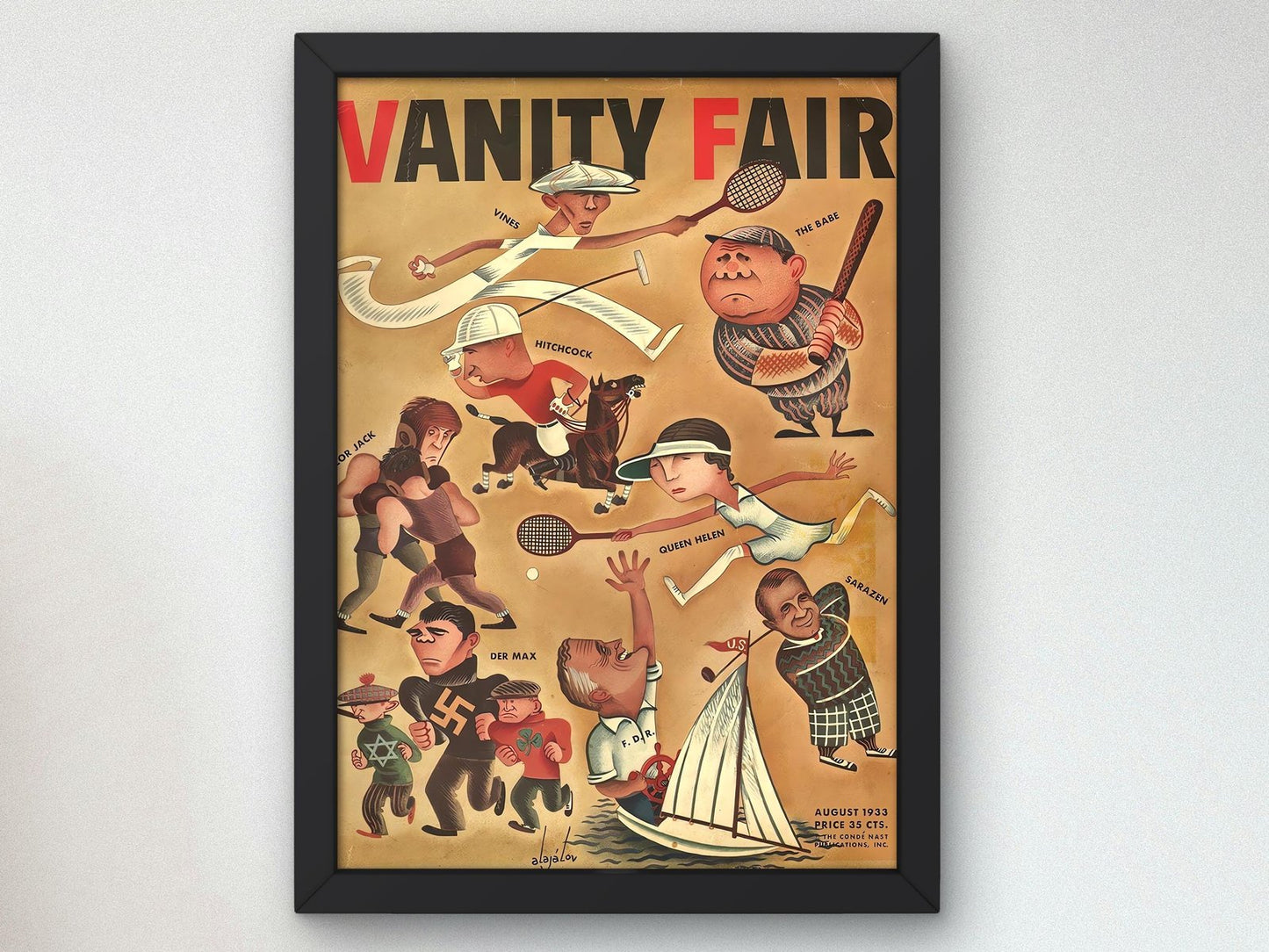 Vanity Fair August 1933 magazine cover, Art Deco and American Modernism, fine art print