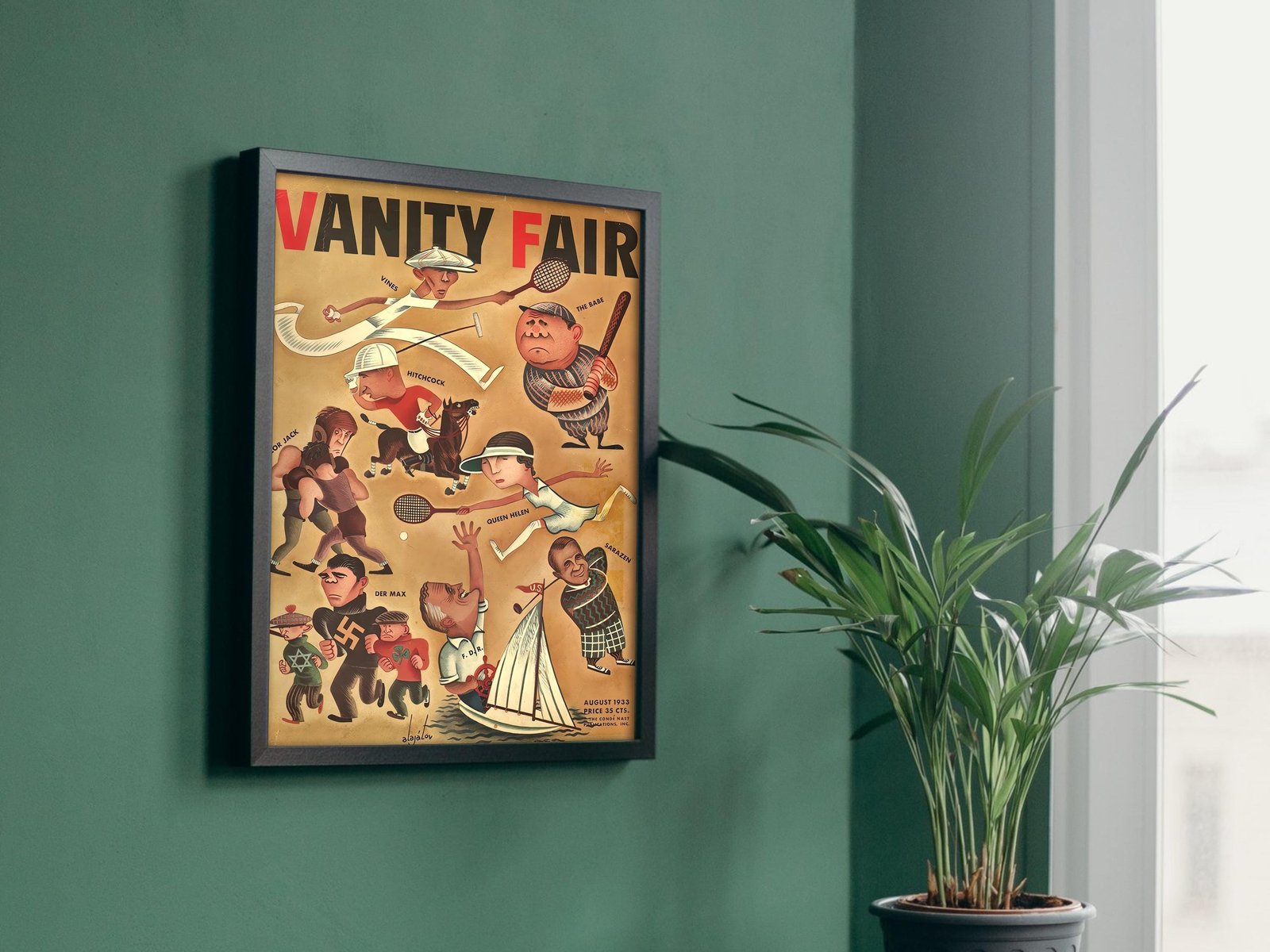 Vanity Fair August 1933 magazine cover, Art Deco and American Modernism, fine art print