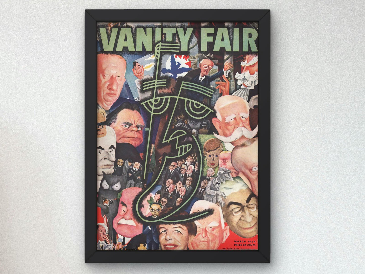 Vanity Fair Cover March 1934 by Miguel Covarrubias, Art Deco and American Modernism, fine art print