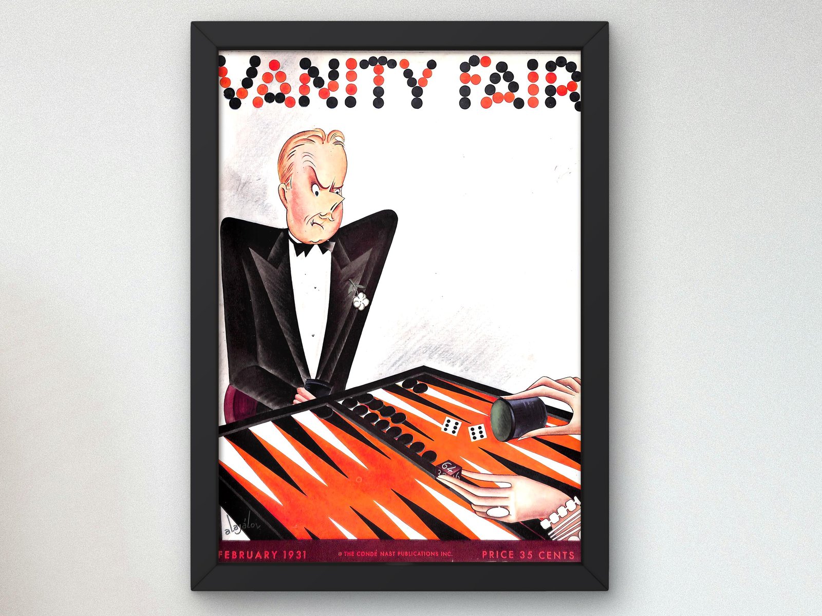Vanity Fair February 1931 magazine cover, Art Deco and American Modernism, fine art print