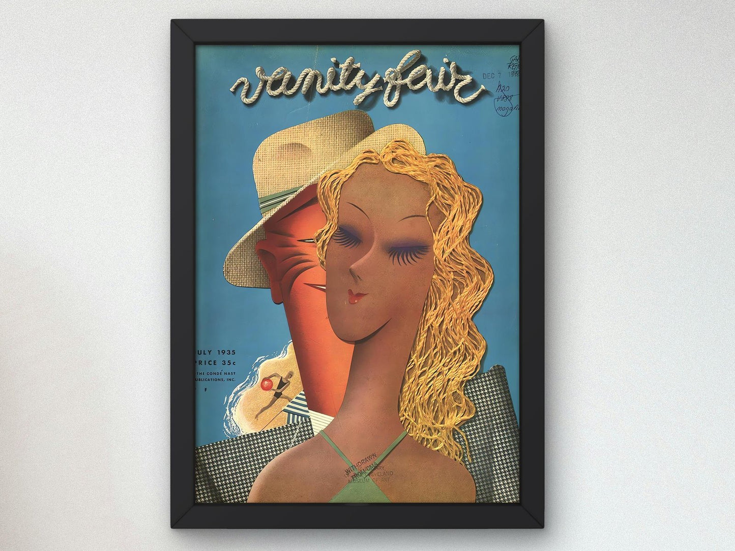 Vanity Fair July 1935 magazine cover, Art Deco and American Modernism, fine art print