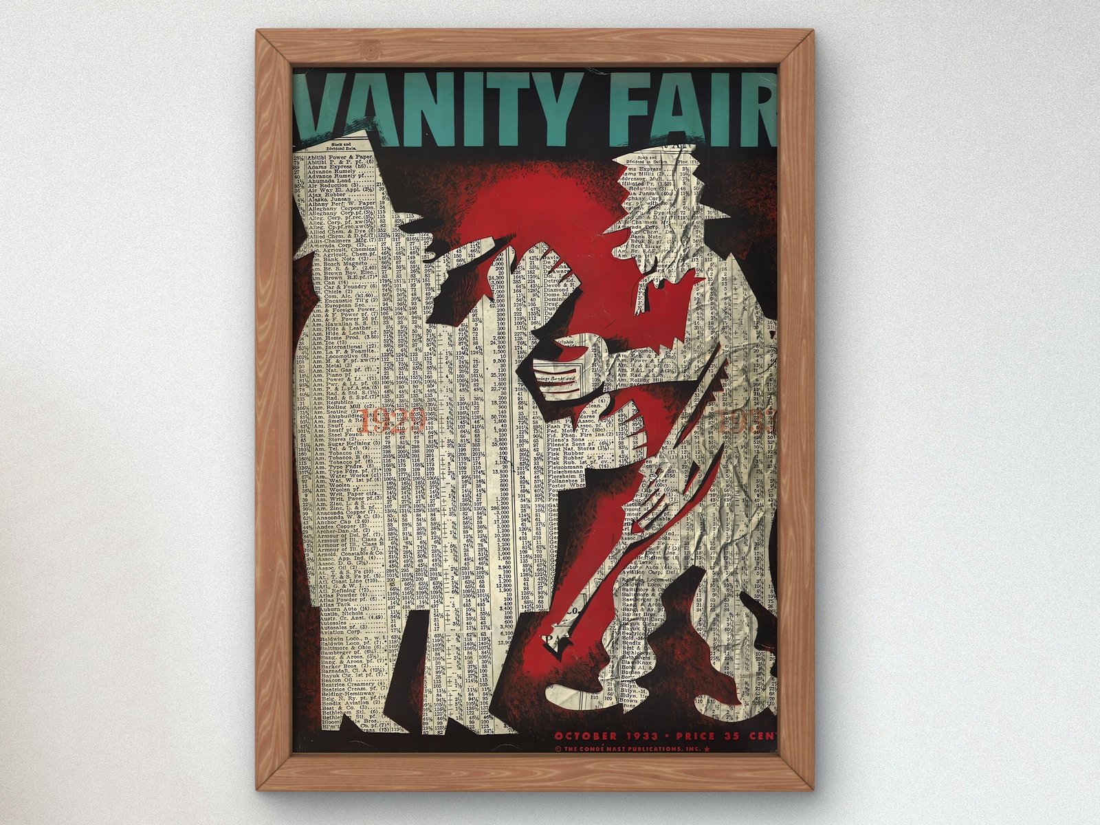 Vanity Fair October 1933 magazine cover, Art Deco and American Modernism, fine art print