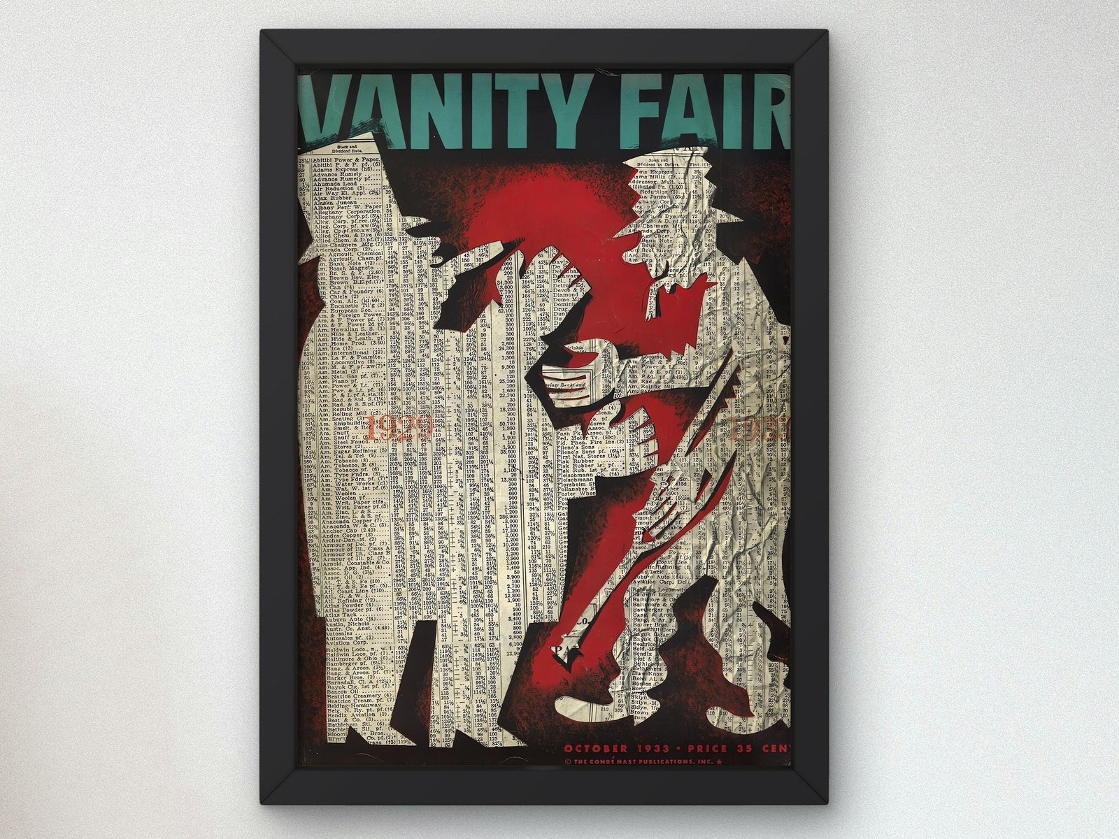 Vanity Fair October 1933 magazine cover, Art Deco and American Modernism, fine art print