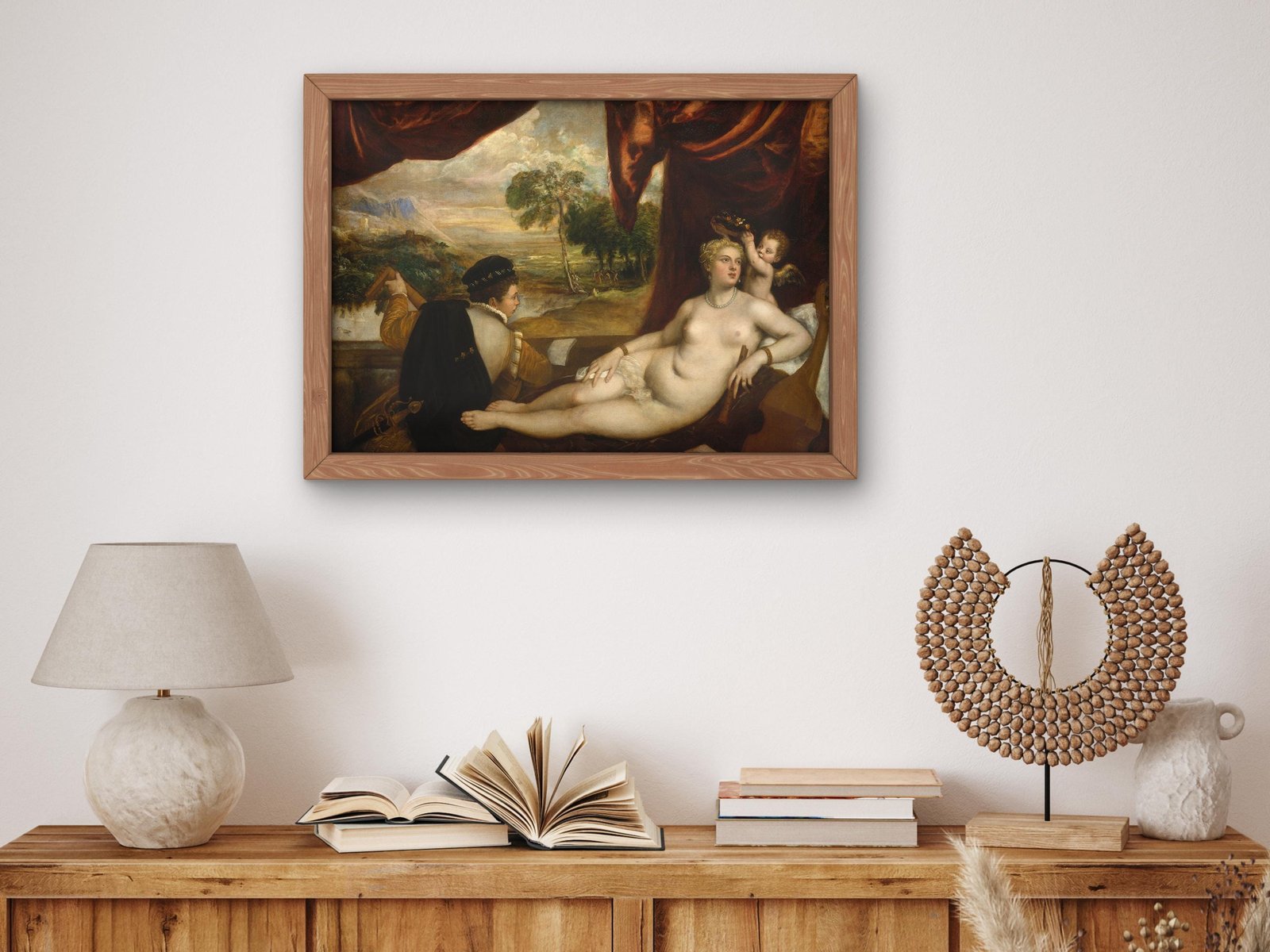 Venus and the Lute Player by Titian, 1565, Renaissance, fine art print