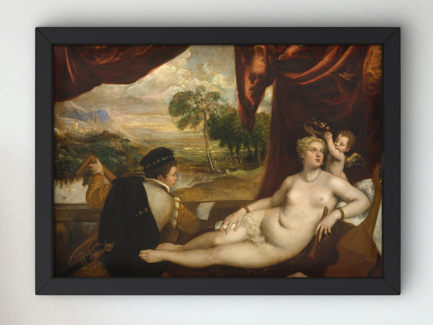 Venus and the Lute Player by Titian, 1565, Renaissance, fine art print