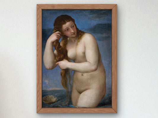 Venus Rising from the Sea by Titian, 1520, Renaissance, fine art print
