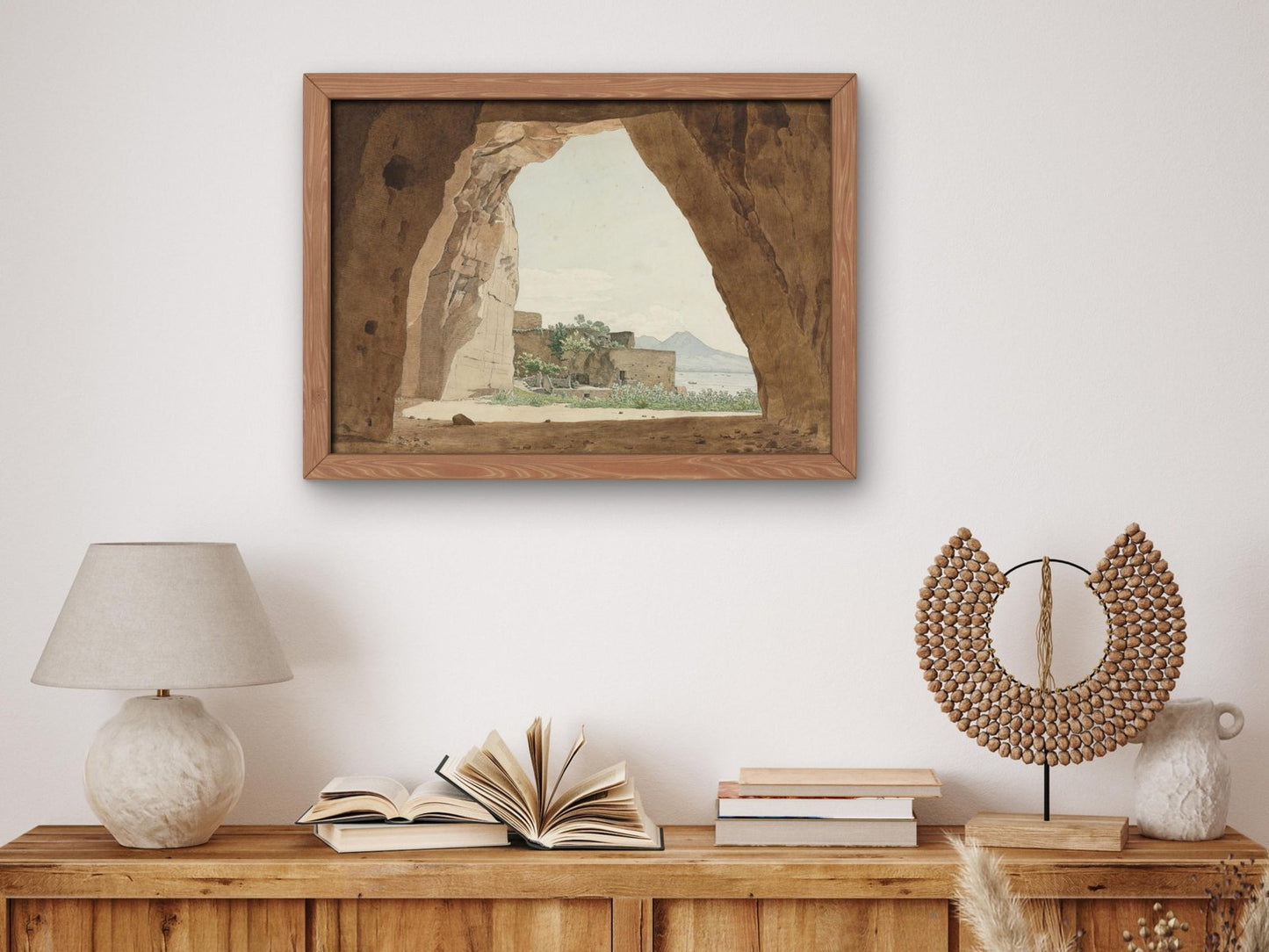 Vesuvius and the Bay of Naples from a Cave by Adolf von Heydeck, 1820, Romanticism and Classical Landscapes, fine art print