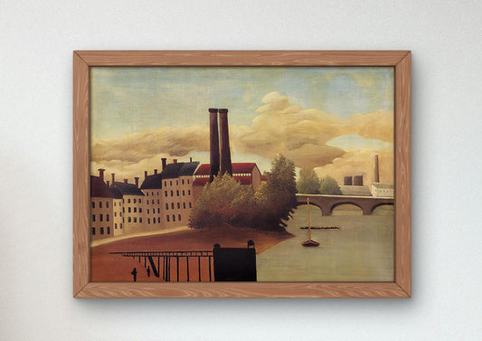 View of the Outskirts of Paris by Henri Rousseau, 1896, Post-Impressionism, fine art print