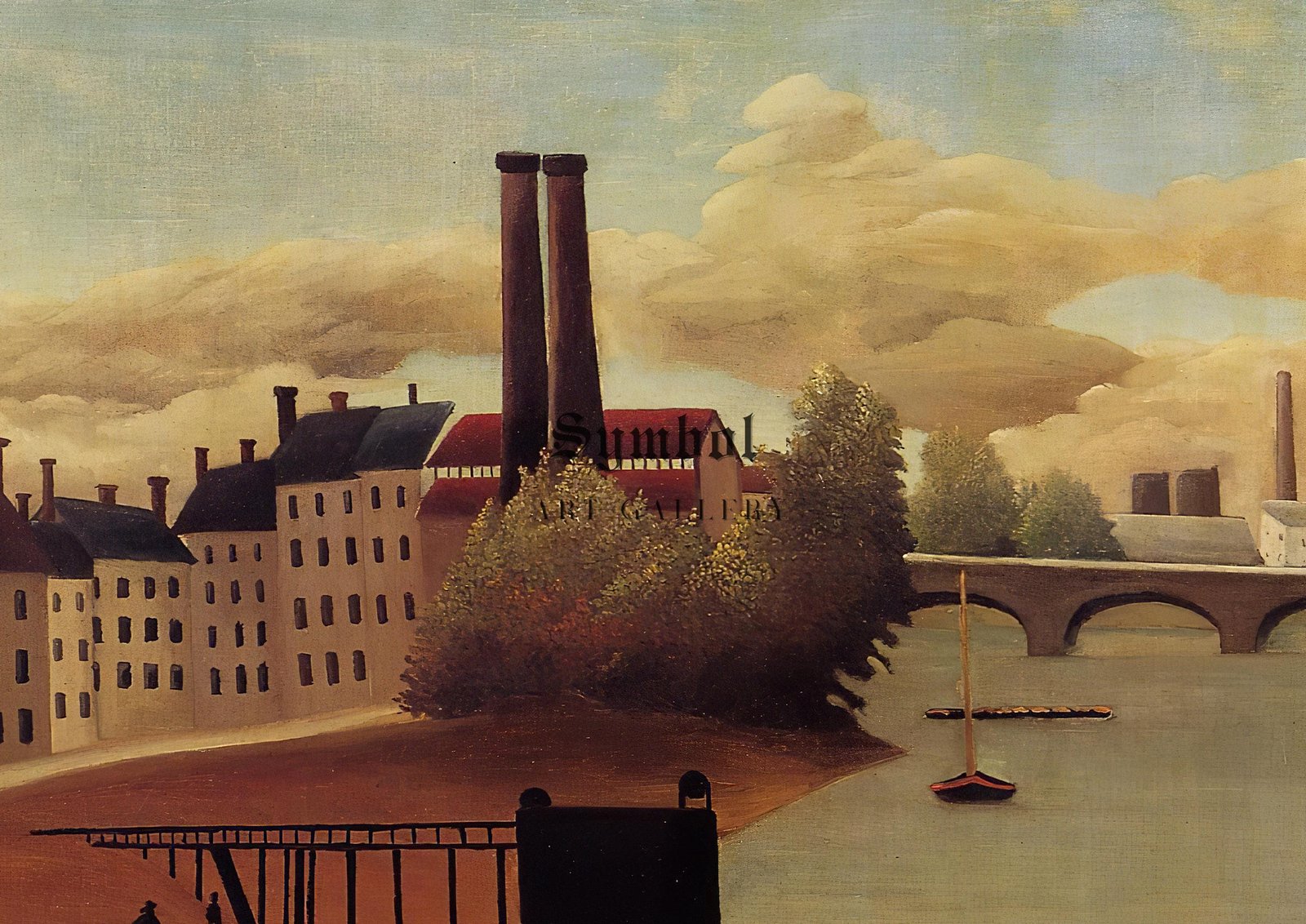 View of the Outskirts of Paris by Henri Rousseau, 1896, Post-Impressionism, fine art print