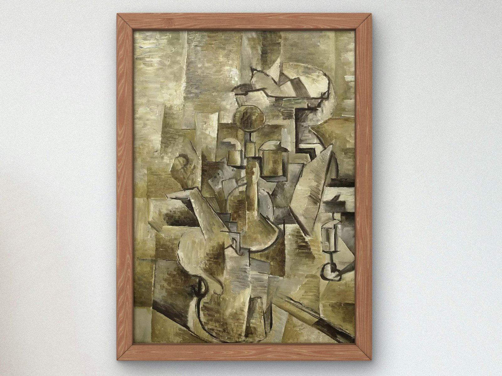 Violin and Candlestick by Georges Braque, 1910, Cubism, fine art print