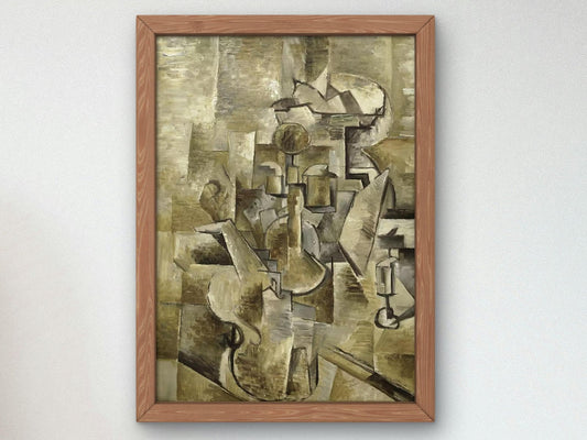 Violin and Candlestick by Georges Braque, 1910, Cubism, fine art print