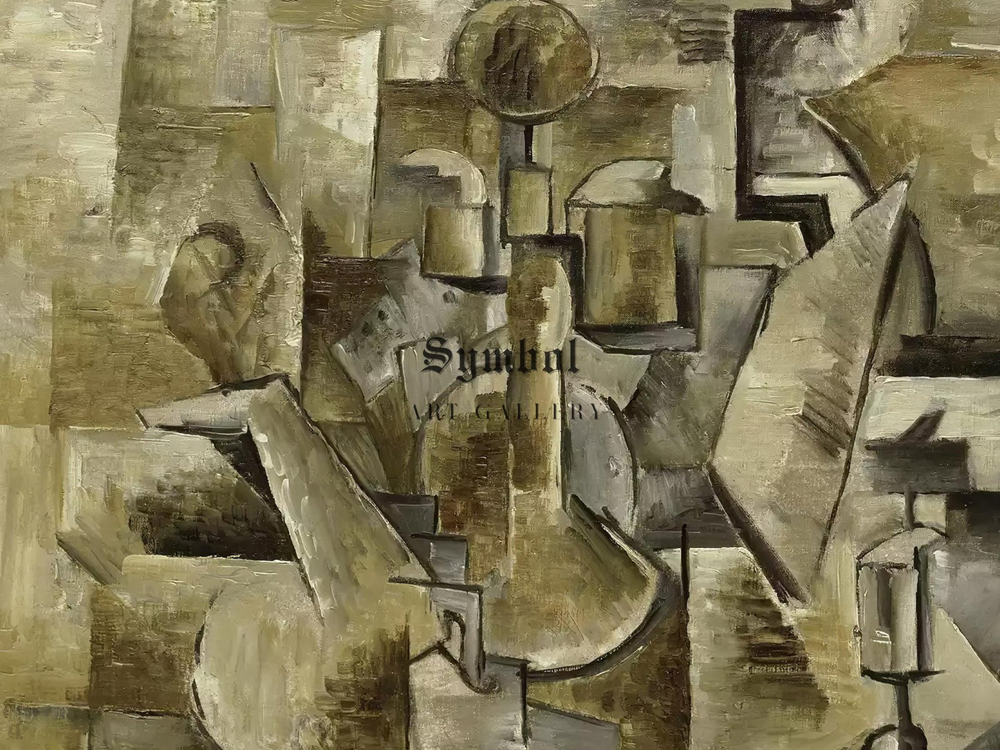 Violin and Candlestick by Georges Braque, 1910, Cubism, fine art print