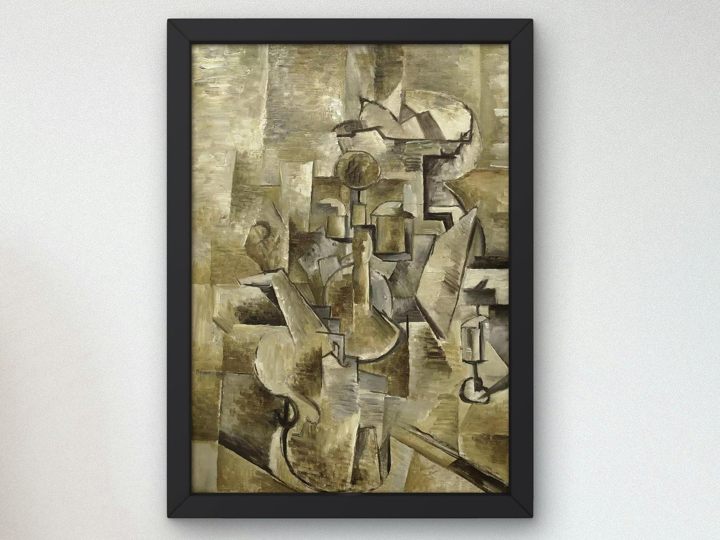 Violin and Candlestick by Georges Braque, 1910, Cubism, fine art print