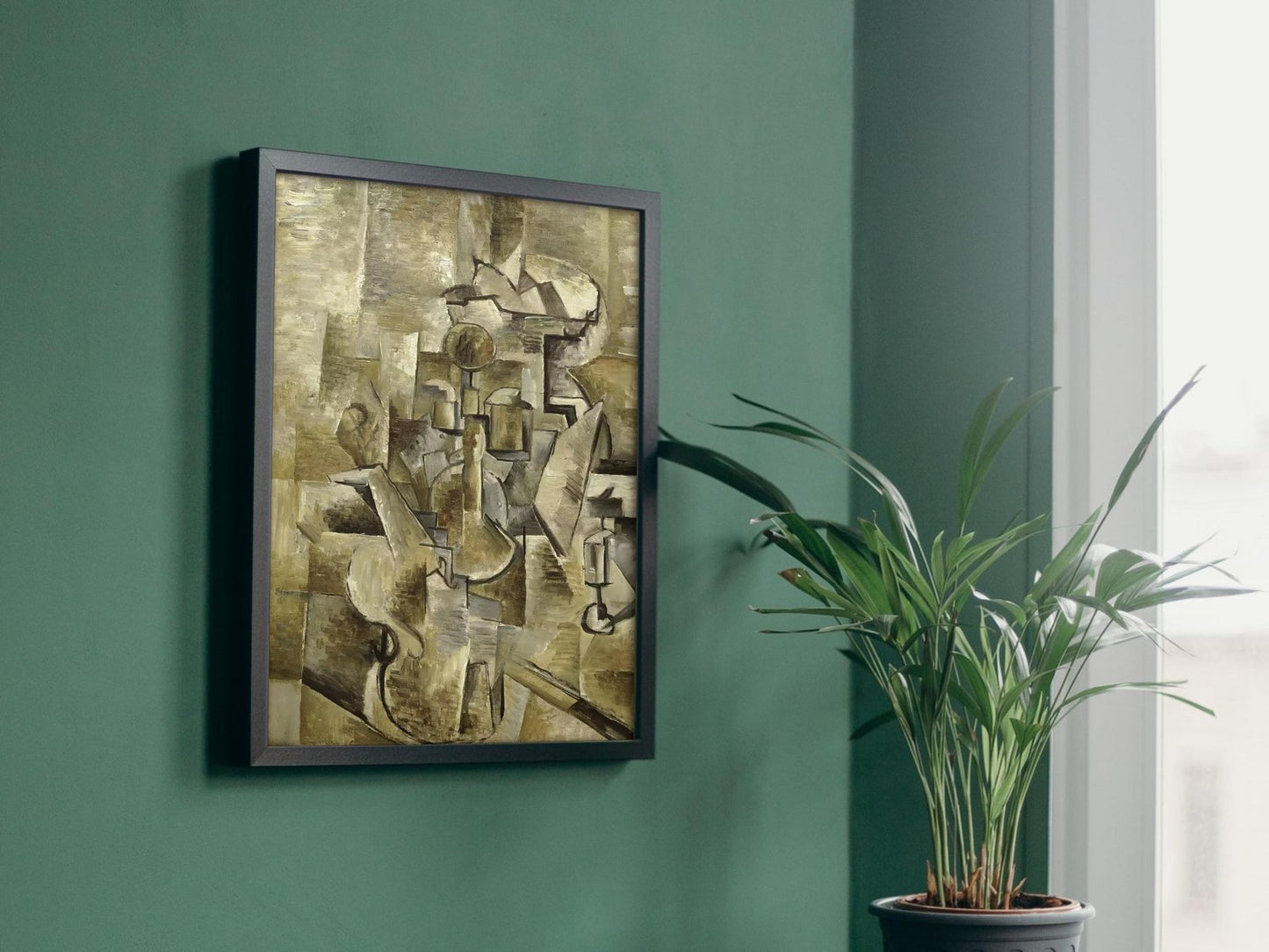 Violin and Candlestick by Georges Braque, 1910, Cubism, fine art print