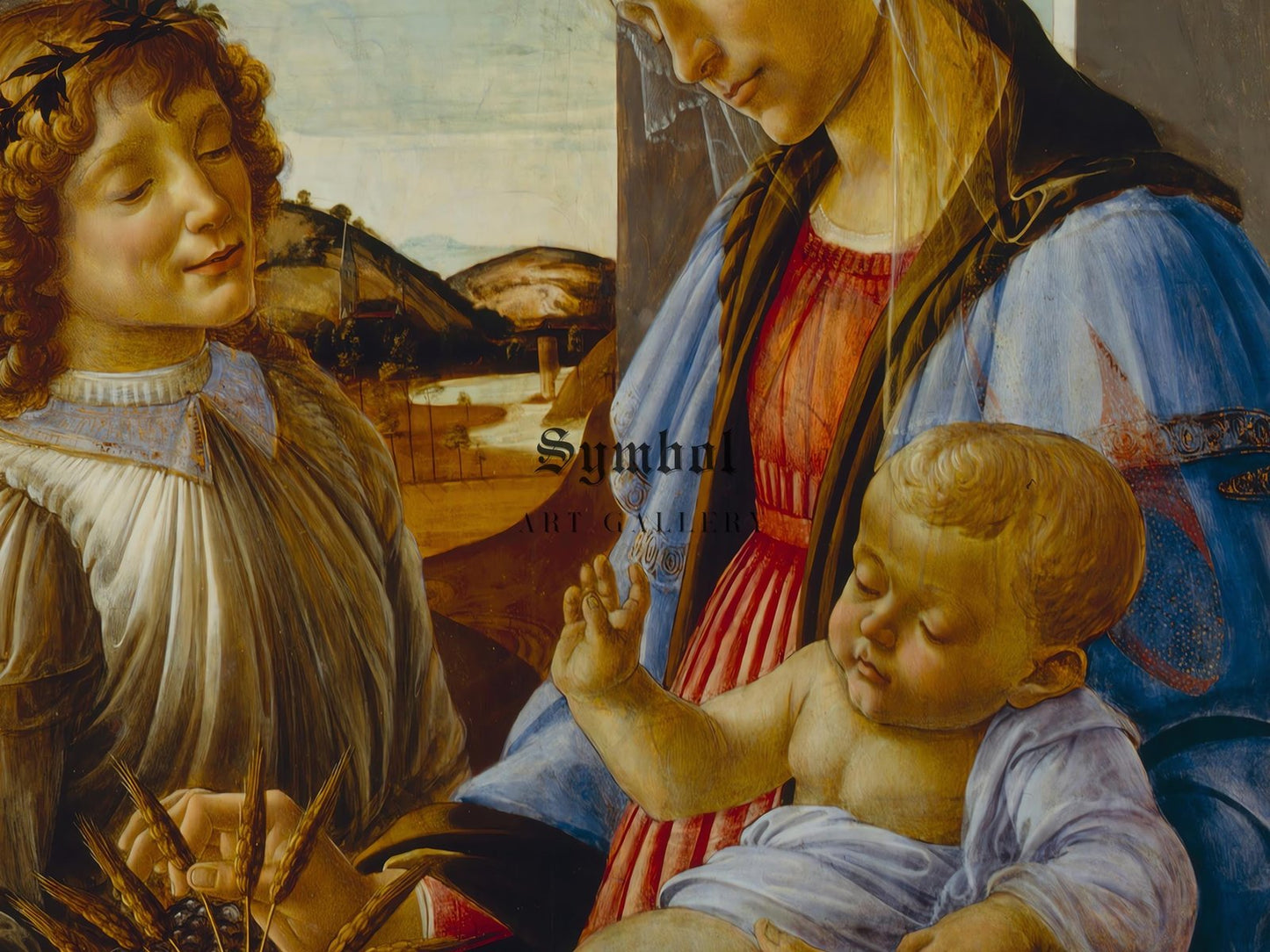 Virgin and Child with an Angel by Sandro Botticelli, 1470, Renaissance, fine art print