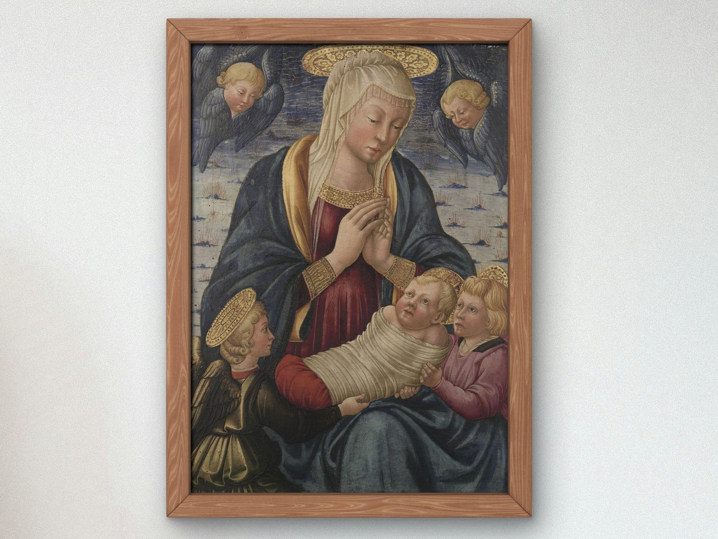 Virgin and Child with Angels by Neri di Bicci, 1460, Renaissance, fine art print