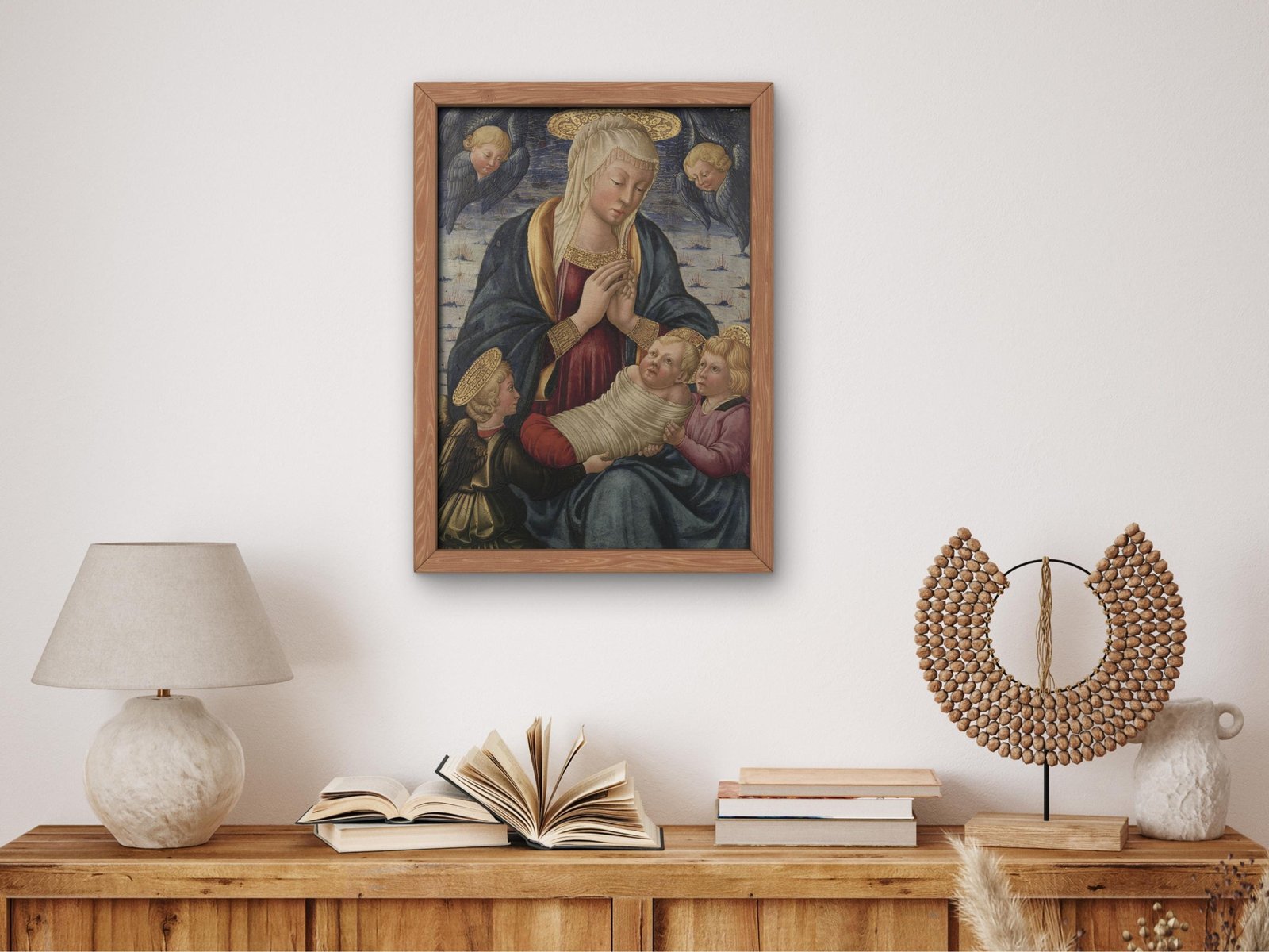 Virgin and Child with Angels by Neri di Bicci, 1460, Renaissance, fine art print