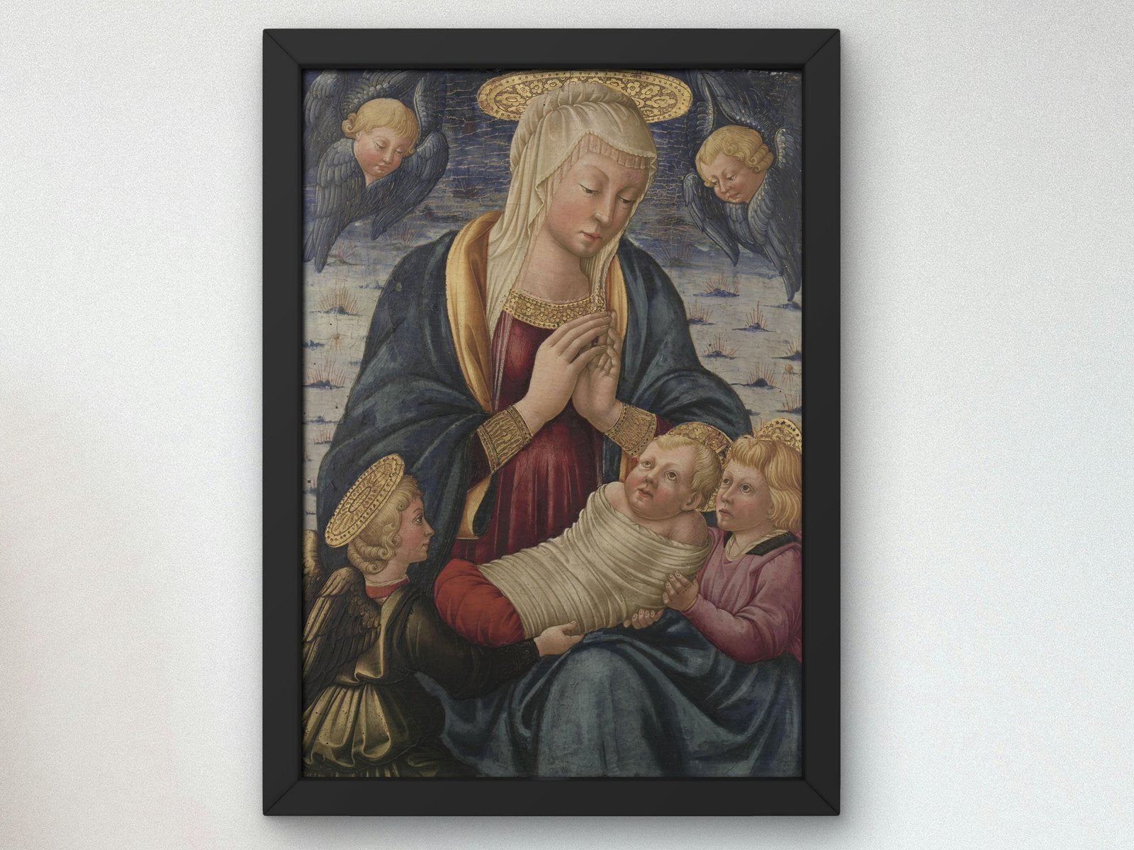 Virgin and Child with Angels by Neri di Bicci, 1460, Renaissance, fine art print