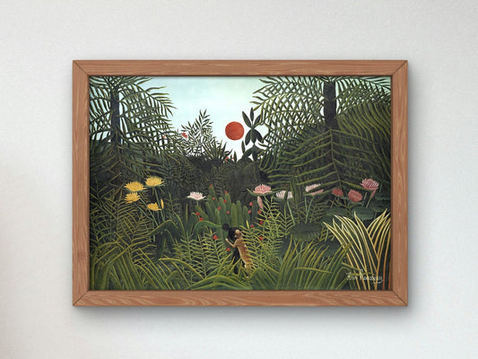 Virgin Forest with Sunset by Henri Rousseau, 1910, Post-Impressionism, fine art print