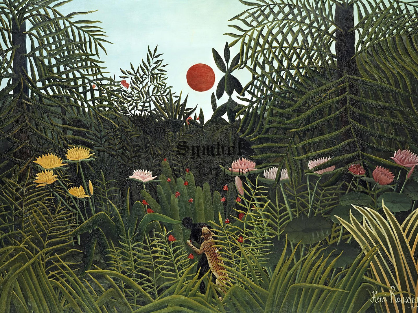 Virgin Forest with Sunset by Henri Rousseau, 1910, Post-Impressionism, fine art print
