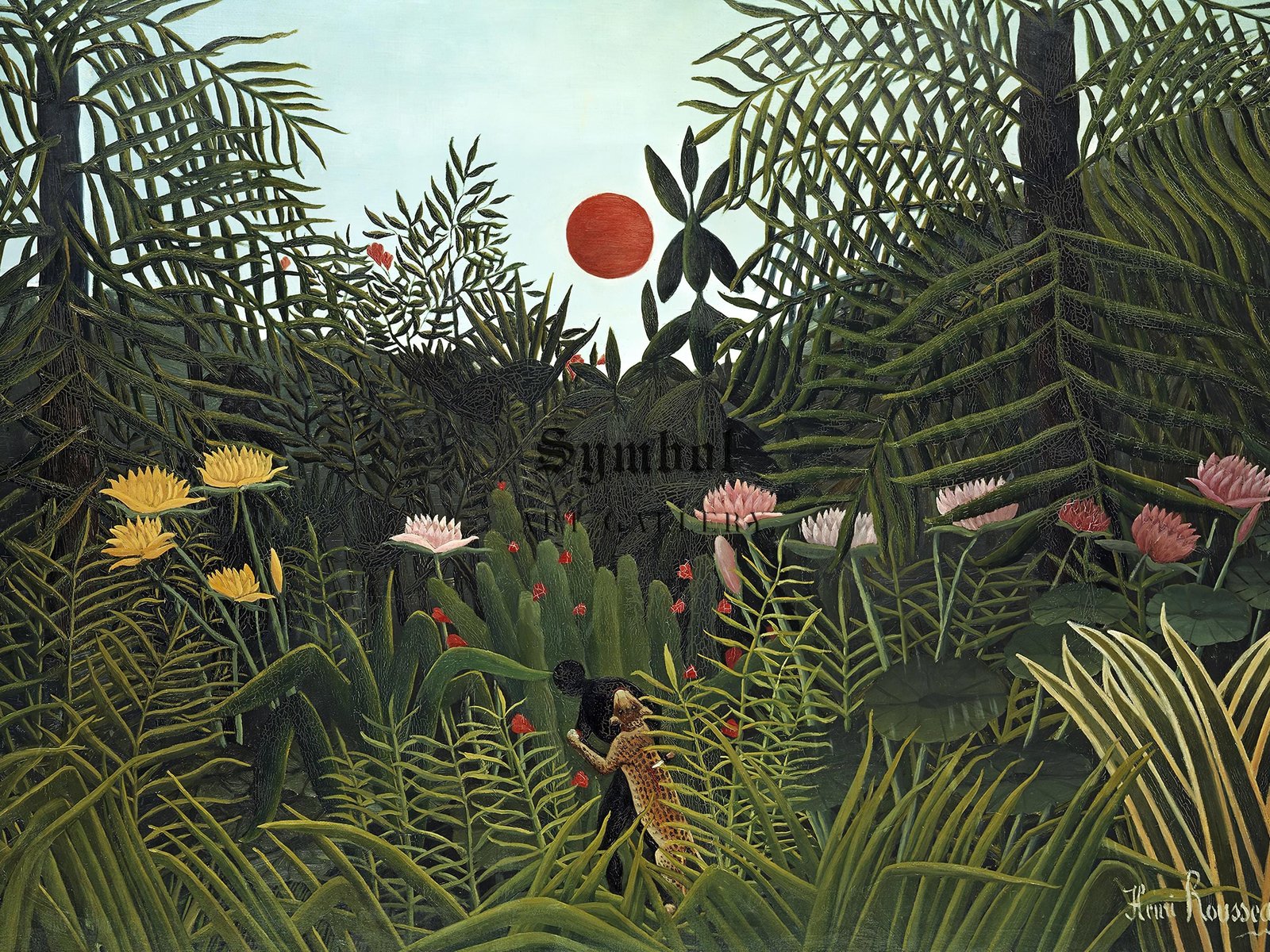 Virgin Forest with Sunset by Henri Rousseau, 1910, Post-Impressionism, fine art print