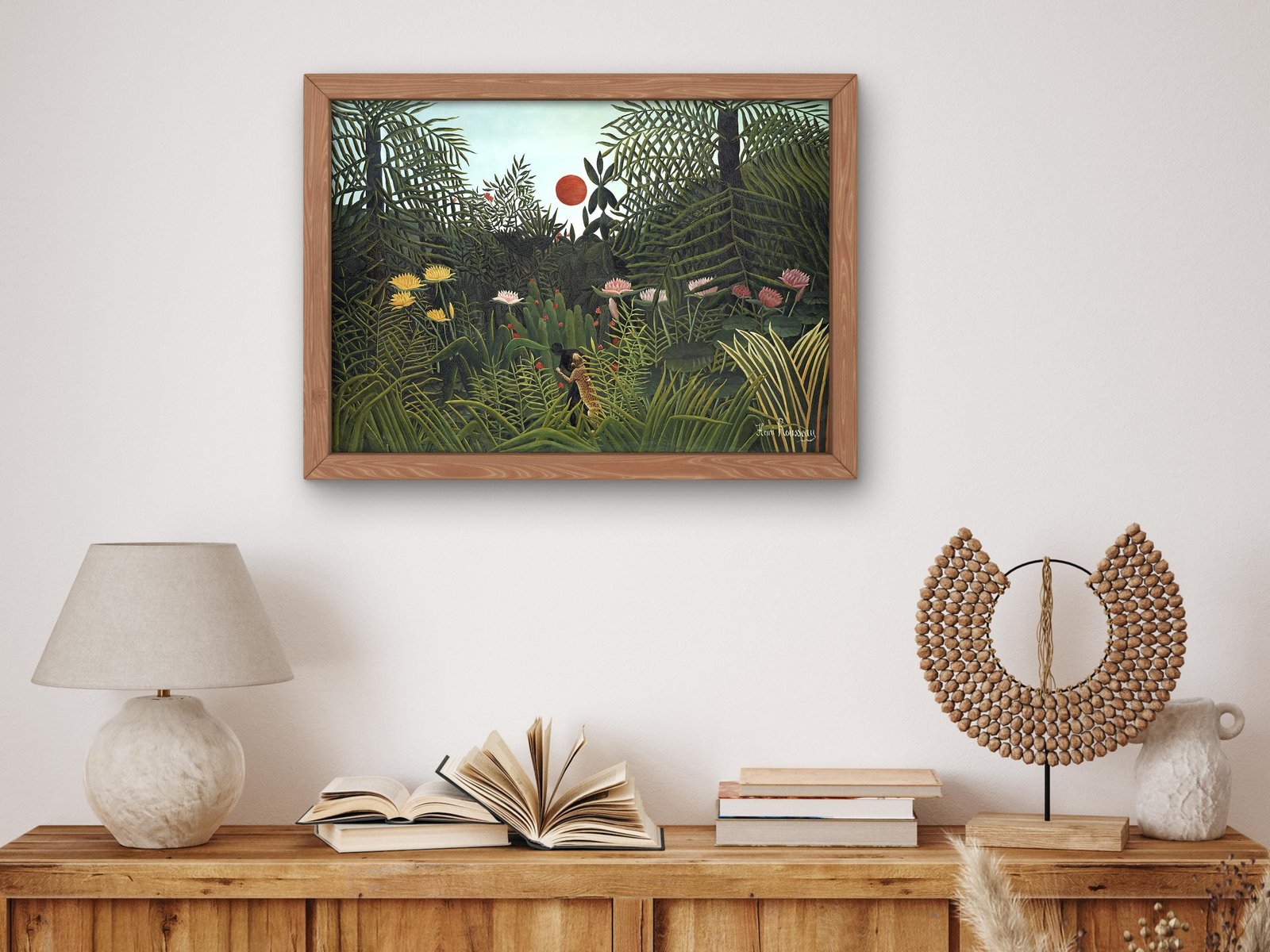 Virgin Forest with Sunset by Henri Rousseau, 1910, Post-Impressionism, fine art print