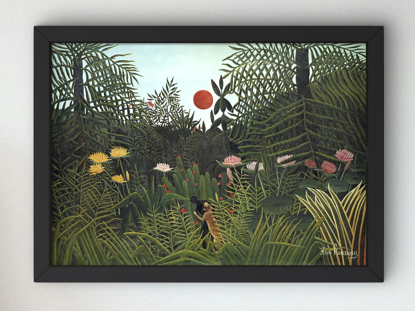 Virgin Forest with Sunset by Henri Rousseau, 1910, Post-Impressionism, fine art print