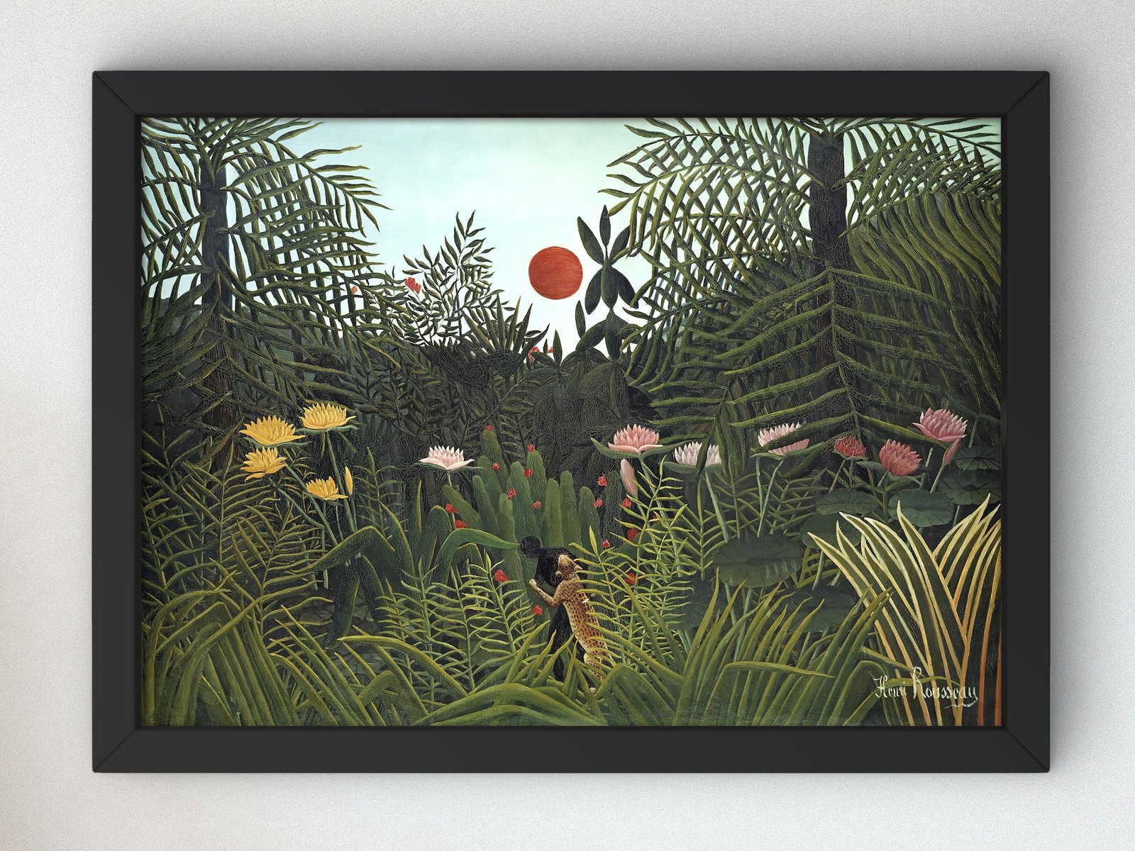 Virgin Forest with Sunset by Henri Rousseau, 1910, Post-Impressionism, fine art print