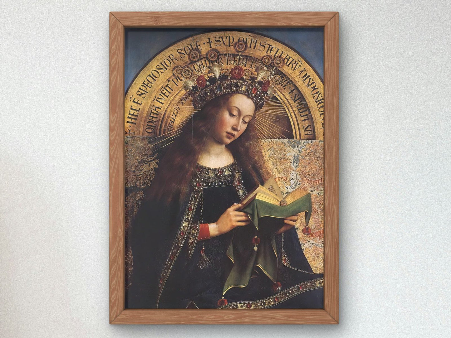 Virgin Mary from the Ghent Altarpiece by Jan van Eyck, 1432, Renaissance, fine art print