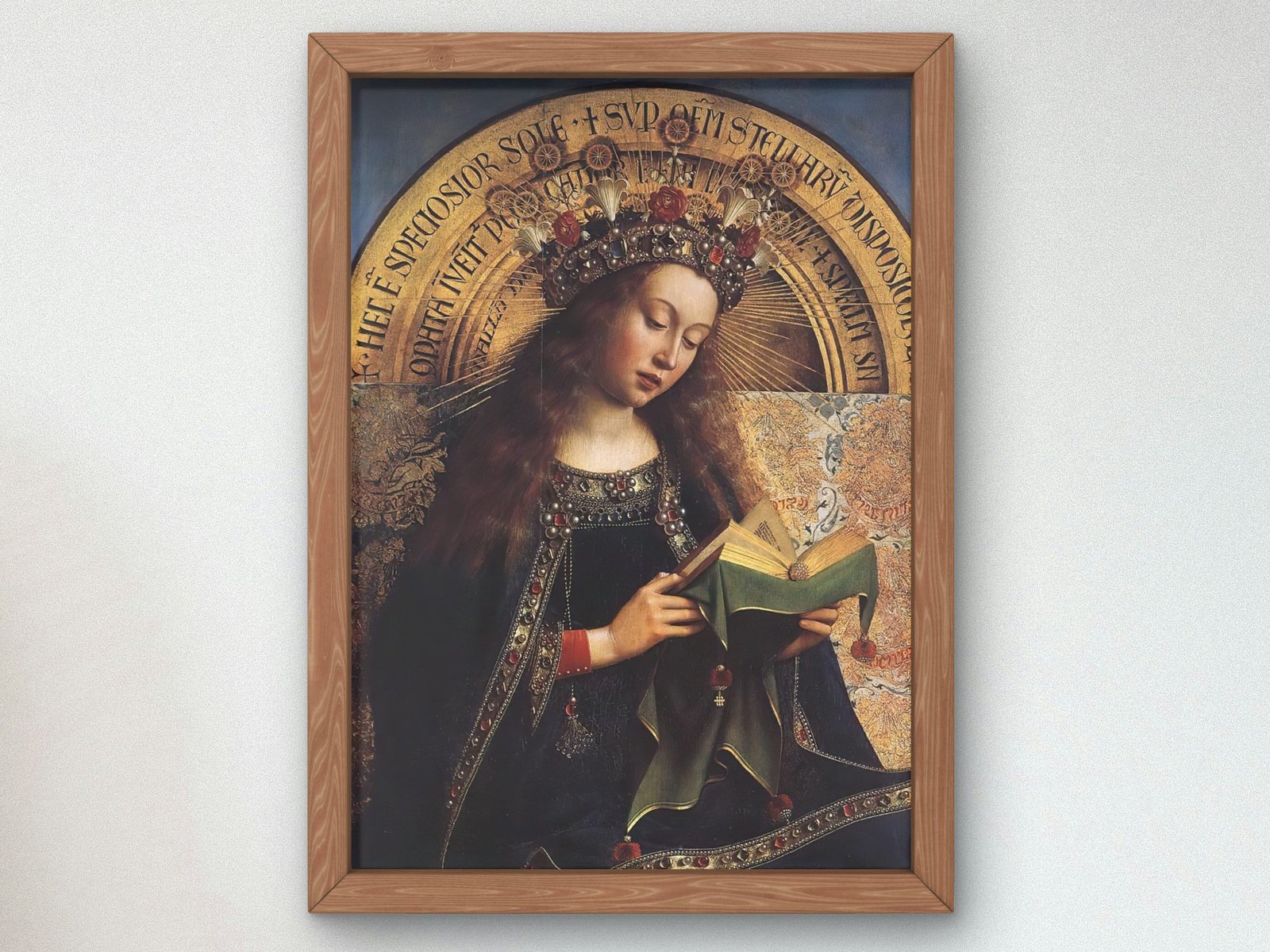 Virgin Mary from the Ghent Altarpiece by Jan van Eyck, 1432, Renaissance, fine art print