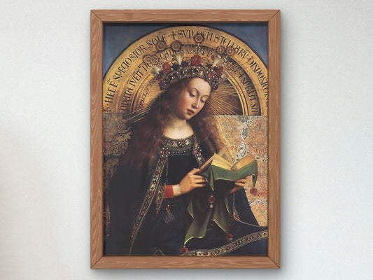 Virgin Mary from the Ghent Altarpiece by Jan van Eyck, 1432, Renaissance, fine art print