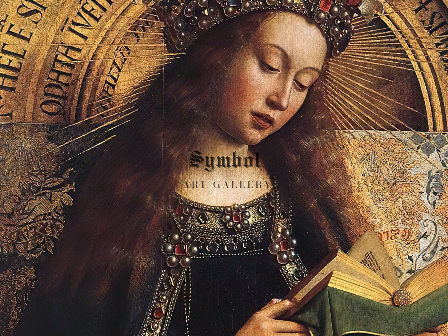 Virgin Mary from the Ghent Altarpiece by Jan van Eyck, 1432, Renaissance, fine art print